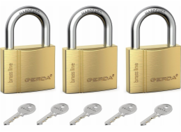 Gerda Sada 3 trojitých mosazných visacích zámků BRASS LINE KMZ S30