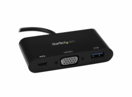 StarTech Adaptér USB-C na VGA + USB-C + USB, černý (CDP2VGAUACP)