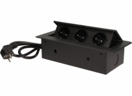 Orno Zapuštěné zásuvky 3x230V Černé (OR-AE-1337/B)