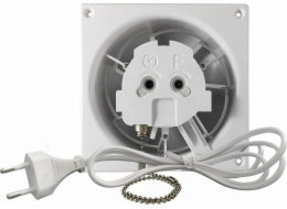 airRoxy Nástěnný a stropní ventilátor dRim FI 100 PS BB s tažným vypínačem a napájecím kabelem (kuličkové ložisko)