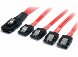 StarTech SFF 8087 – SATA x4, 0,48 m, červená (SAS8087S450)