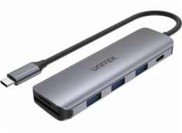 Unitek USB HUB 1x SD 1x USB-C 1x microSD + 3x USB-A 3.1 Gen 1 (H1107C)