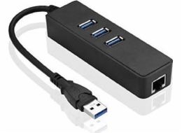 MicroConnect USB HUB 1x RJ-45 + 3x USB-A 3.0 (MC-USB3.0HUBWETH)