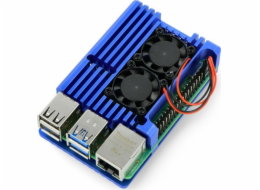 JustPi Pouzdro Raspberry Pi 4B s dvojitým ventilátorem (ODS-15888)