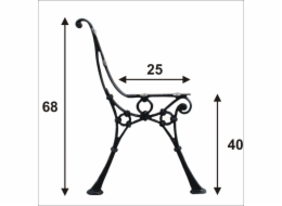 NoName Střední lavice, noha 4 prkna
