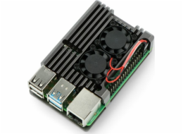 JustPi Pouzdro s dvojitým ventilátorem pro Raspberry Pi 4B (DNG-16012)