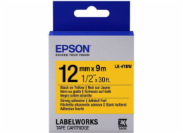 Epson LK-4YBW, silně lepicí páska, černá na žluté, 12 mm x 9 m (C53S654014)