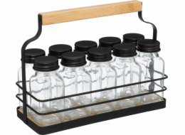 5five Organizér na koření ve tvaru košíku, 10 sklenic