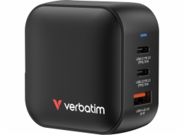 Verbatim GaN USB 3.0 nabíječka, USB C, šedá, 70W, vyměnitelné konektory C, G, A