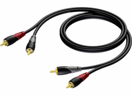 Procab Kabel ML CLA800/20, 2 x RCA (samec) na 2 x RCA (samec) (20 m)