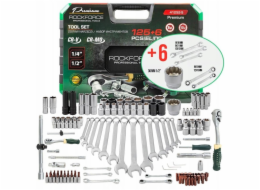 Rockforce Sada nářadí 125+6dílná 1/4, 3/8, 1/2 Premium