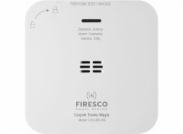 Inne Detektor oxidu uhelnatého Firesco FCO-850 WF s bateriovým napájením a Wi-Fi Tuya