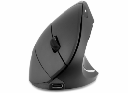Perixx Bezdrátová myš PERIMICE-713R, optická, vertikální, černá, dobíjecí, indukční