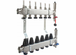 NoName ROZDĚLOVAČ RSZTPX-5 INOX 5 OKRUHŮ S TERMOVENTILEM + PRŮTOKOMĚREM + VYPOUŠTĚCÍM VENTILEM + ODVZDUŠNĚNÍM SIGMA-LI //TG.ROZ.RSZTPX-5