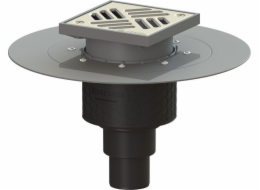 Kessel Odtok Ecoguss DN 50, svislý odtok, s nerezovou mřížkou 138x138, s lepenou přírubou