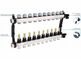 Afriso Rozdělovač ProCalida VA 1C z nerezové oceli, 10 okruhů, matice G1", 0,5 - 4,0 l/minA