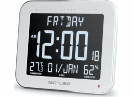 Muse | Nástěnné hodiny s funkcí budíku | M-090 WMC | Bílá