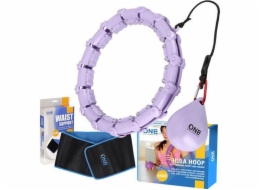 One Fitness fialová sada hula hoop s výstupky a závažím oha02 zeštíhlující pás br160