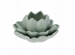 Home Styling Collection Porcelánový svícen na čajovou svíčku s motivem lotosového květu, 12,5 x 13 x 6,5 cm
