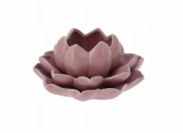 Home Styling Collection Porcelánový svícen na čajovou svíčku s motivem lotosového květu, 12,5 x 13 x 6,5 cm