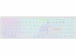 Canyon Bezdrátová klávesnice HKB-W11, UK/US RGB, duální režim, bílá