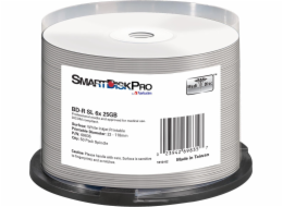 SmartDisk BD-R, bílý tisknutelný inkoustovým tiskem, 25 GB, vřeteno, 69835, balení po 50 kusech, pro archivaci dat