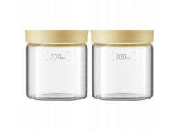 Mellow Yellow BUYDEEM 700ml sklenice z jemně žlutého skla s víčkem, model CS1014