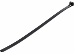StarTech.com 10"(25cm) Reusable Cable Ties, 1/4"(7mm) wide, 2-1/2"(65mm) Bundle Dia. 50lb(22kg) Tensile Strength, Releasable Nylon Ties, Indoor/Outdoor, 94V-2/UL Listed, 100 Pack, Black - Nylon 66 Pla