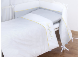 estilex povlečení do postýlky s mantinelem 100x135 Bianco Zigzag