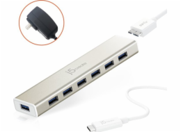 Triton j5create USB HUB JCH377 USB 3.2 Gen 1 (3.1 Gen 1) Micro-B 5000 Mbit/s Stříbrný
