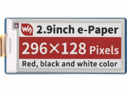 Waveshare E-Paper E-Ink displej 2,9' 296x128px - SPI - 3 barvy - pro Raspberry Pi Pico - 19607}