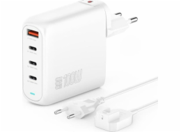 4smarts Nabíječka 4smarts Ladegerät GaN Flex Pro 100W 3 USB-C+1 USB-A, bílá