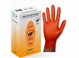 UN NEVYZESÍLENÉ NITRILOVÉ RUKAVICE S MAXIMÁLNÍ ÚCHOPNOSTÍ, ORANŽOVÉ, VELIKOST XL (1 BALENÍ)