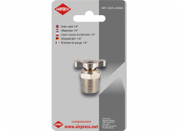 Airpress VENTIL PRO VYPUŠTĚNÍ KONDENZÁTU PRO KOMPRESORY S NÁPLNÍM 1/4', BLISTR (OBJEM 24 L)