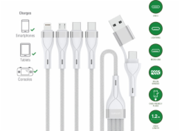 4smarts&nbsp;USB&nbsp;kabel&nbsp;USB-A&nbsp;+&nbsp;USB-C&nbsp;-&nbsp;2x&nbsp;USB-C&nbsp;+&nbsp;Lightning&nbsp;+&nbsp;microUSB&nbsp;1,2&nbsp;m&nbsp;bílý&nbsp;(541024)