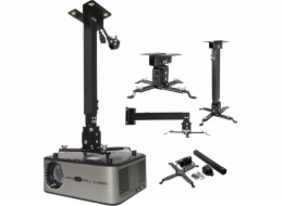 Zenwire Držák projektoru černý, stropní a nástěnný držák 4 v 1, až 25 kg Zenwire