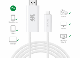 Adidas 4smarts USB-C - HDMI kabel 2 m bílý (540957)