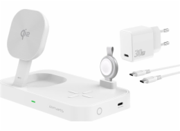 4smarts Nabíječka 4smarts Qi2 Ladestation Trident mit MFi Fast Charger, bílá
