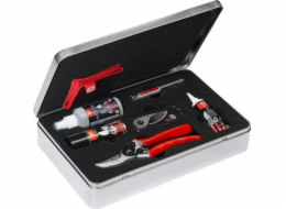 Felco Sada na údržbu a nůžky na zahradu v plechovce