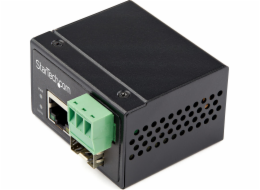 Startech Industrial Fiber to Ethernet Media Converter, 100Mbps SFP to RJ45/Cat6, Singlemode/Multimode Optical Fiber to Copper Network, 12-56V DC, IP-30/ -40 to +75C, Fiber to Ethernet - SFP to RJ45 Co