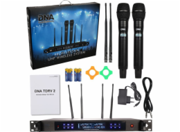 Bitmat Mikrofon DNA DNA SET 2X RUČNÍ BEZDRÁTOVÝ VOKÁLNÍ MIKROFON + UHF PŘIJÍMAČ