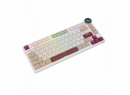Royal Kludge Herní klávesnice RK N80 Rosy Clouds s hnědými spínači