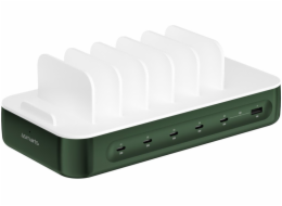 4smarts Ladestation Team 100W 5C/1A vč. 6 Kabel, zelený