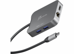 j5create JCD3191-N Kabelová dokovací stanice USB 3.2 Gen 2 (3.1 Gen 2) Type-C Šedá