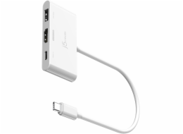 j5create JCA399-N USB 3.2 Gen 2 (3.1 Gen 2) Type-C Huby a Huby 5000 Mbit/s Bílá