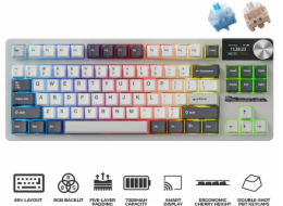 Royal Kludge Herní klávesnice RK S85 White Night s cloudovým přepínačem