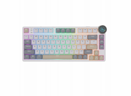 Royal Kludge Herní klávesnice RK N80 Pearly Dawn s hnědými spínači