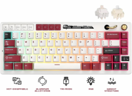 Royal Kludge Herní klávesnice RK M65 Famicom, krémová, s přepínači