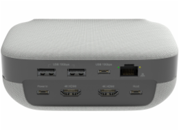 j5create JCDS337-N Kabelová dokovací stanice USB 3.2 Gen 2 (3.1 Gen 2) Type-C Šedá, Bílá