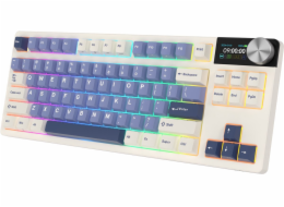 Royal Kludge Herní klávesnice RK S85 White Night, béžové spínače